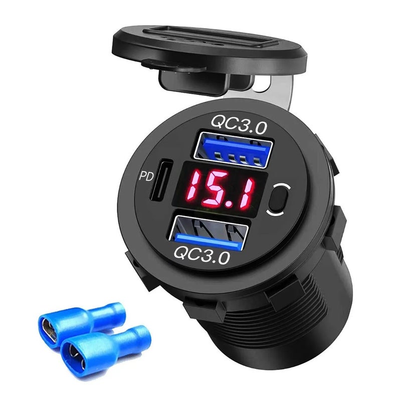 Bluejw Hot Selling 48W USB C Car Charger, Triple Port PD Type C & QC 3.0 Fast Automobile Charger Outlet Adapter - Image 1